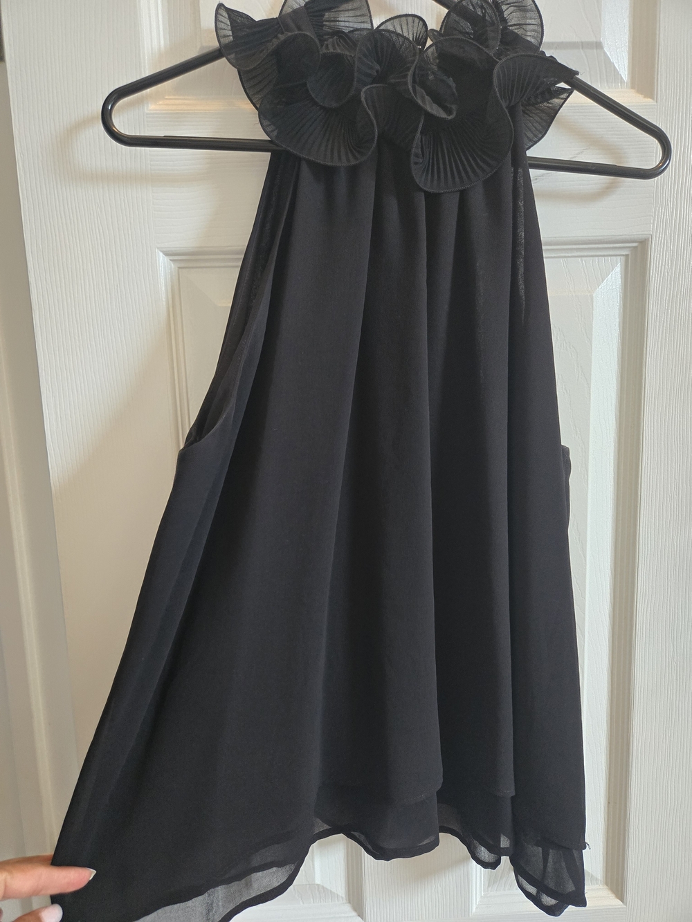 Zara Black Ruffled Halter Top - Picture 2 of 3